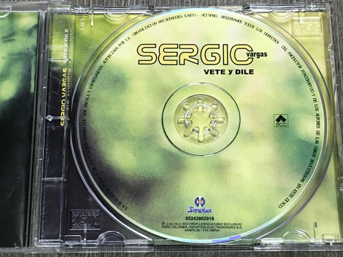Sergio Vargas - Vete Y Dile 2002 Sonolux Colombia (Usado)