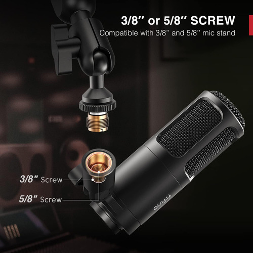 Microfone Dinamico Fifine K669d Xlr Streaming Podcast Vocal Preto