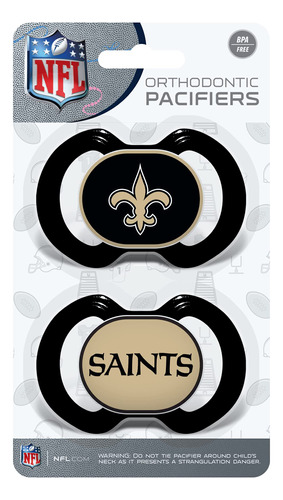 Paquete De 2 Chupetes Baby Fanatic, Nfl New Orleans Saints .