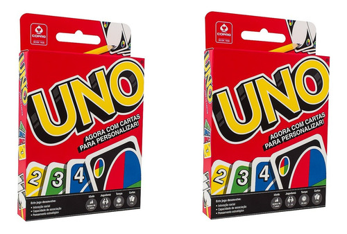 Jogo De Cartas Uno Kit 2 Unidades