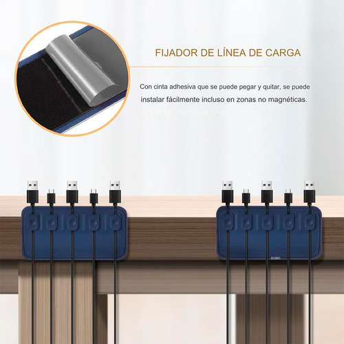 Soporte Con Clips Magnético Para Organizar Cables Escritorio
