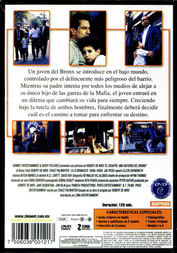 Dvd El Desafio ( A Bronx Tale ) 1993 - Robert De Niro / Chaz