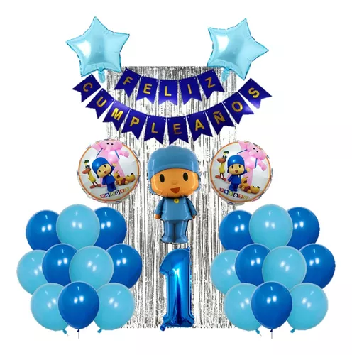Arregló de globos Pocoyo 2años  Feliz cumpleaños decoracion