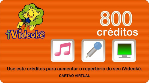 Videoke Cartao 800 Creditos P/ Pop 200/300/750/950/850/950