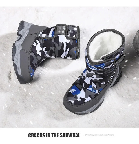 Botas De Nieve De Camuflaje Impermeables Cálidas Para Invier