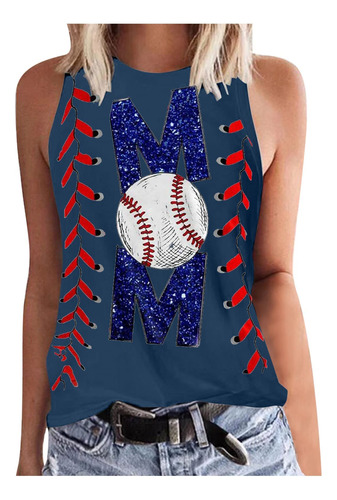 Camiseta Beisbol Para Mujer Linda Manga Chaleco Basico