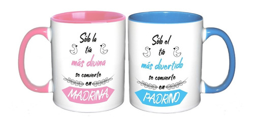 Par De Tazas Personalizadas Regalo Para Padrinos