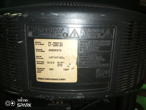 Imagen 6 de 6 de Tv Clásico Culon Panasonic 21 Pulgadas Para Repuesto