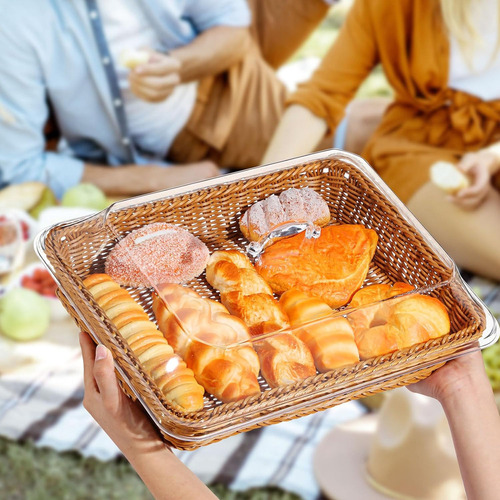 Fweaad Paquete De 2 Cestas De Mimbre Para Pan De Imitación