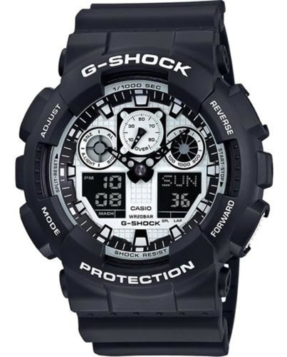 Reloj Casio G-shock Ga-100bw-1a Clásico Tablero Blanco Sport