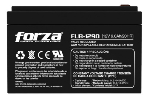 Batería Fub-1290 Forza Plomo-ácido 12v 9 Ah Negro