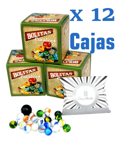 Pack X12 Cajas De Bolitas Surtidas X24 + 1 Bolon En Estuche