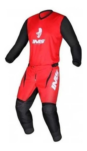 Conjunto Ims Mx Calça + Camisa Vermelho Trilha Enduro