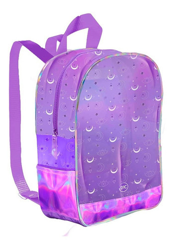 Mochila Escolar Infantil Trendy Purple Lilás Holográfica Dac Cor Roxo