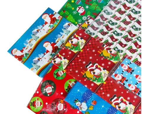 Papel De Regalo Navidad - 100 Pliegos Surtidos 10 Diseños