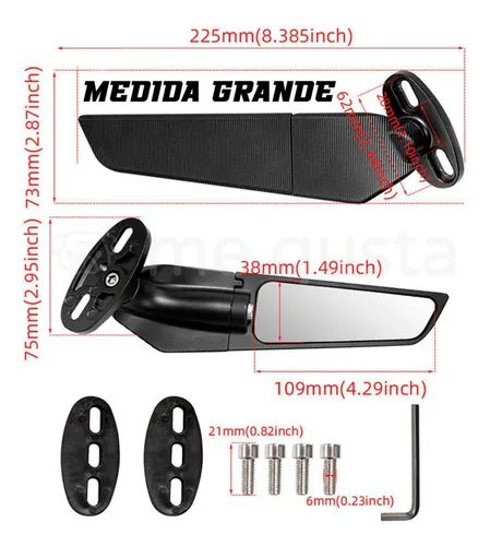 Espejos Alerón Móviles Moto Carenada, Max Protaper.