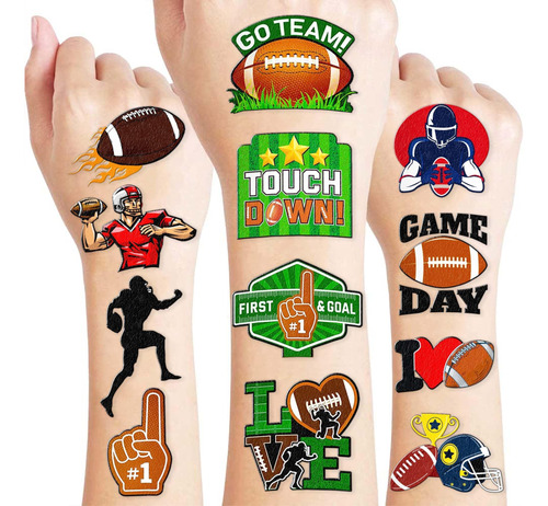 8 Hojas (72pcs) Tatuajes De Fútbol Deportes Temáticos Decora