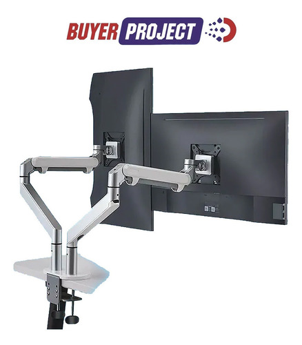 Imagen 2 de 5 de Nuevo Soporte Mesa Quasad Doble Monitor 17-32'' Giro 90º Inc
