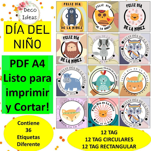 Imagen 1 de 4 de Kit Dia De La Niñez A Color Imprimible Pdf01