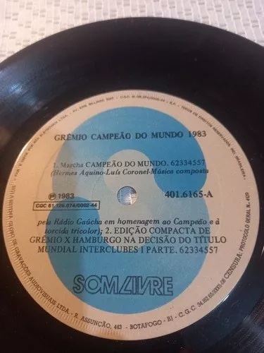 Grêmio Campeão Mundial '83 (capa do compacto em vinil)