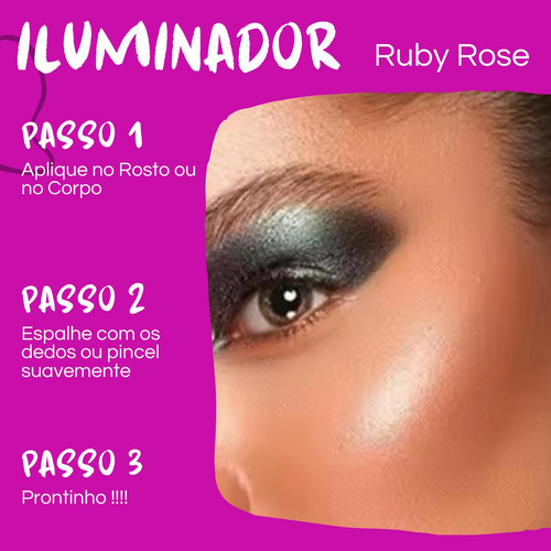 Iluminador Crystal Glow Linha Rosa Ruby Rose