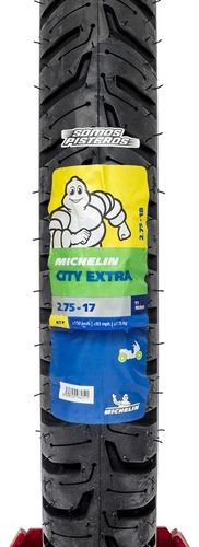Llanta Michelin 2.75 17 City Extra 47p Con Camara Dt At 110