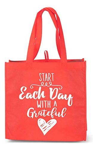 Playera De Tela Ecológica Each Day Grateful Heart, 12,5 X 1