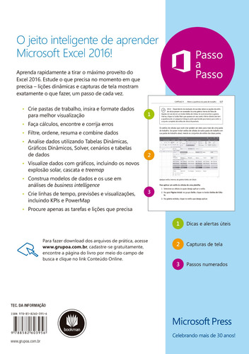 Microsoft Excel 2016: Passo a passo, de Frye, Curtis. Microsoft Editorial Bookman, capa mole em português, 2016