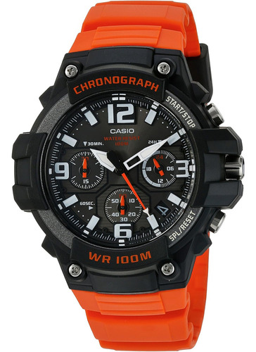 Reloj Casio Mcw100h-4av Mcw100h-4av Casual De Acero Ino Color de la correa Naranja Color del bisel Bisel Función E Color del fondo Negro