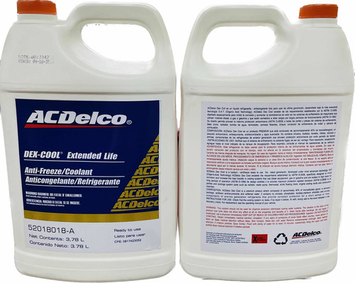 Imagen 2 de 2 de Refrigerante Acdelco Nacional Color Naranja Galon