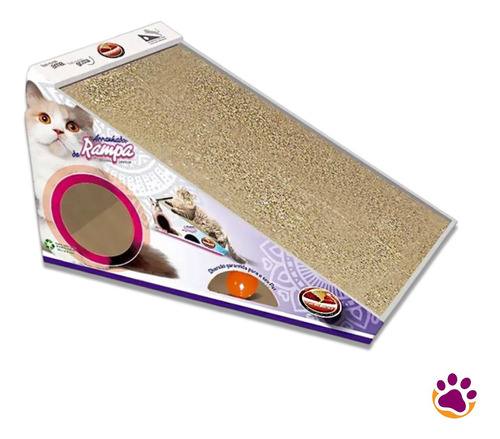 Arranhador Para Gatos Brinquedo Rampa 2 Bolinhas Furacão Pet