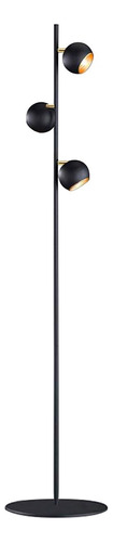 Lampara De Pie 3 Luces Moderna Bocha Movil Luz Spot Led Gu10 Estructura Negro Pantalla Negro/dorado