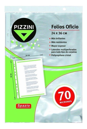 Folios Pizzini Oficio De 70 Micrones Pack X 50 Unidad