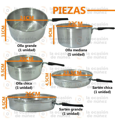 Imagen 3 de 7 de Marmita Set Cocina Camping Brogas 6 Personas Mochilero 22pza