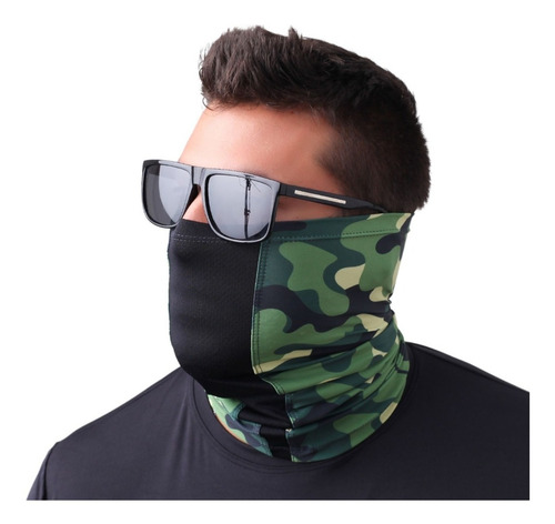 Imagem 2 de 4 de Buff Bandana Respirável Pesca Bike Uv50 Camuflado Selva