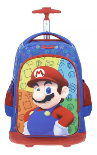 Chenson - Mochila Carrito Reforzada Super Mario Portada Primaria C/ Luz Color Azul