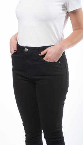 Jean Chupin Al Cuerpo Tiro Alto Color Negro Mujer - Mizu