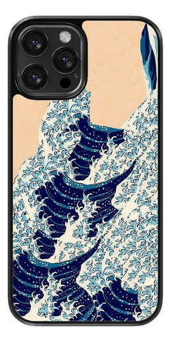 Funda Para Celular Ola Arte Mar Fondo Beige Agua Espuma