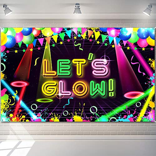 Boao Neon Glow Party Telón De Fondo Tela Let Glow Background