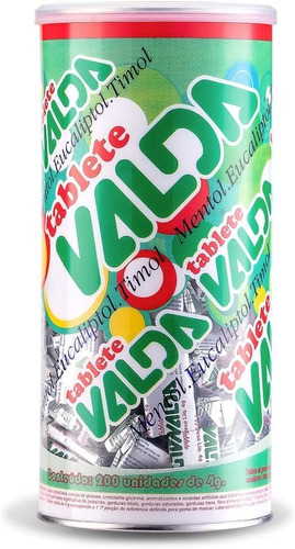 Chiclete Valda Tablete Classic Mentol Eucaliptol Timol 200un