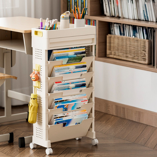 Librero Estante Infantil 5 Niveles Blanco 78.5*14.5*40cm Chi