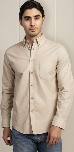 Camisas Para Hombre Manga Larga Lisa Regular Fit Formal