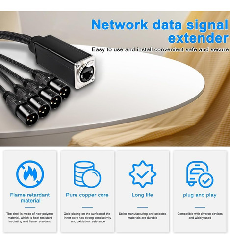 Extensor Xlr Receptor A Fuziddn Audio Snake De 4 Canales Y 3