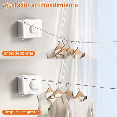 Tendedero Telescópico Ajustable 2 Piezas, Tendedero De Pared