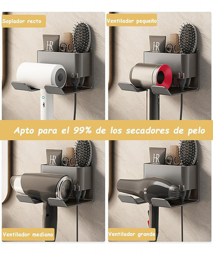 Suporte Organizador Autoadesivo Secador Cabelo Ferramentas