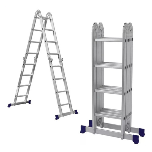Escada Profissional Aluminio Articulada 4x4 16 Degraus 4,7m 