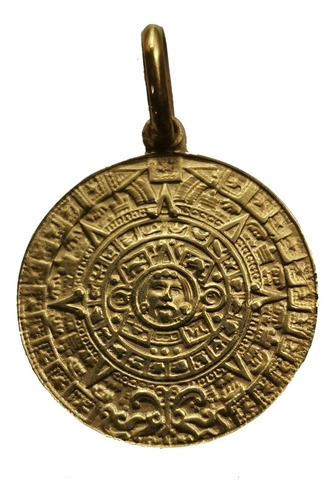 Dije Medalla Oro 18k Calendario Azteca #339 