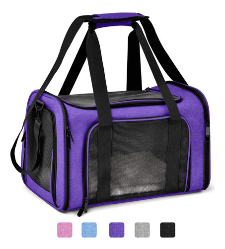 Maleta Transportadora Para Perros Y Gatos Color Morado