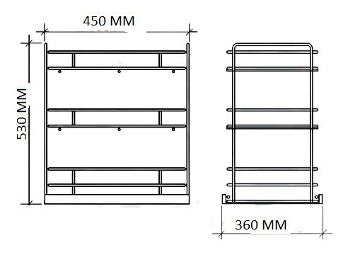 Imagen 3 de 5 de Canasto Extraíble De 3 Niveles Mueble Cocina Mod. Fark 5038
