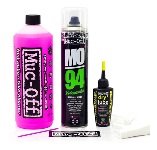 Kit Muc-off Shampoo +protector +lubricante Biodegradable 1lt